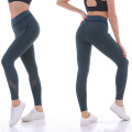 Malha malha fitness esportes leggings calças de ioga na altura do tornozelo com bolsos para mulheres ginástica malha meia-calça